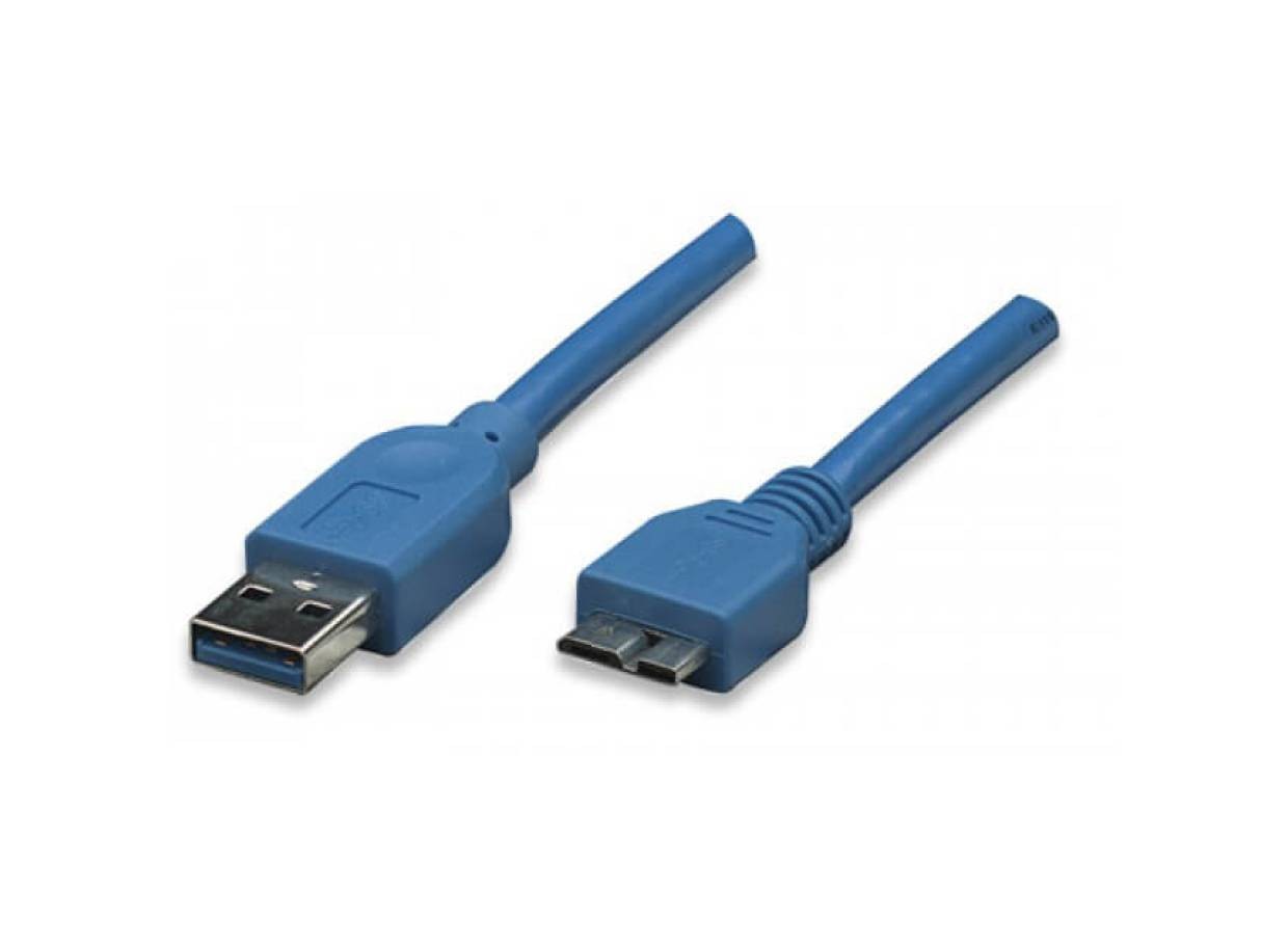 Techly USB 3.0 Kabel Typ A-Stecker - Micro B-Stecker blau 0,5m - Multimedia  Adapter + Kabel