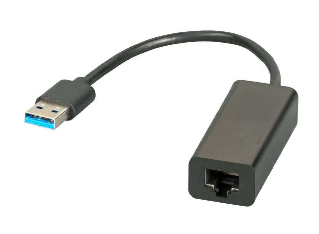 USB 3.0 Adapter USB A Stecker auf RJ45 Buchse Gigabit Ethernet schwarz -  Multimedia Adapter + Kabel