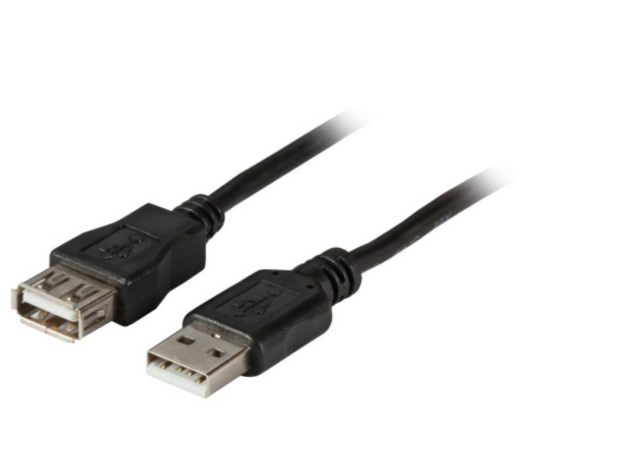 USB 2.0 Verlängerungskabel Classic USB A Stecker auf USB A Buchse schwarz, grau, 0,5m, 1m, 1,5m, 1,8m, 3m