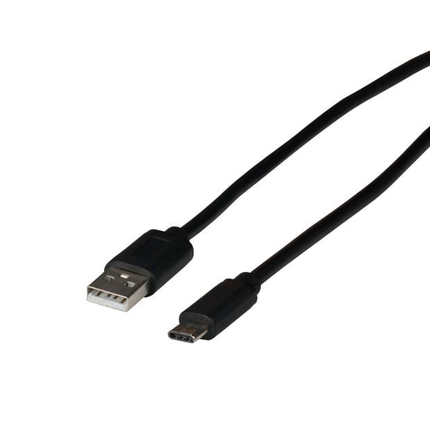 USB 2.0 Anschlusskabel CLASSIC USB C Stecker auf USB A Stecker schwarz 0,5m