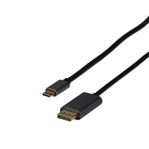 USB 3.2 4K60Hz Anschlusskabel USB C Stecker auf DisplayPort 1.2 Stecker schwarz 2m