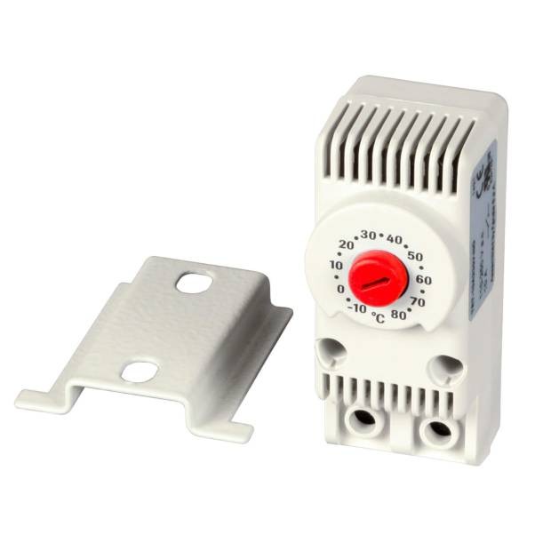 Thermostat für Schrankheizung für Netzwerkschrank mit Hutschiene TH35 nach DIN EN60715