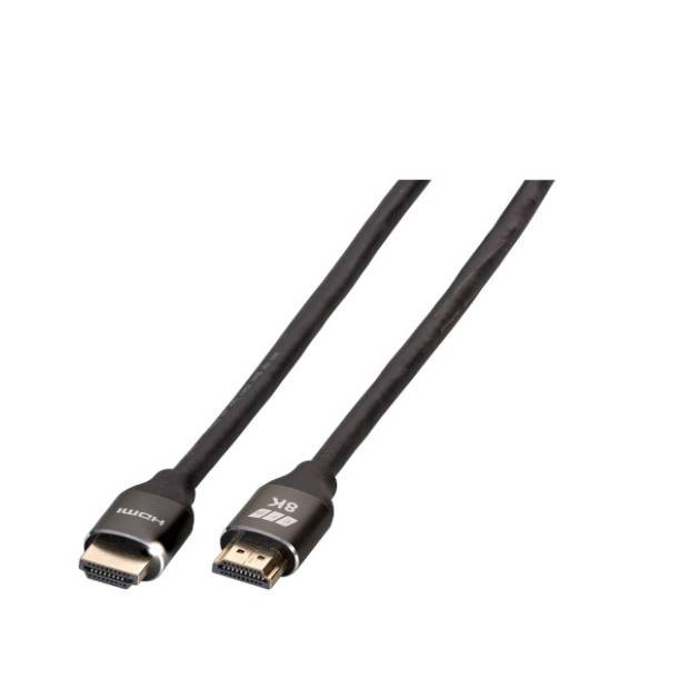 Ultra HighSpeed HDMI 2.1 Kabel mit Ethernet 8K 60Hz Aluminium-Gehäuse HDMI A Stecker auf HDMI A Stecker schwarz 1m