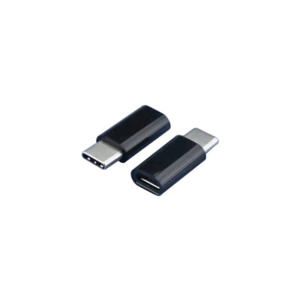 USB 2.0 Adapter USB C Stecker auf USB Mikro B Buchse schwarz