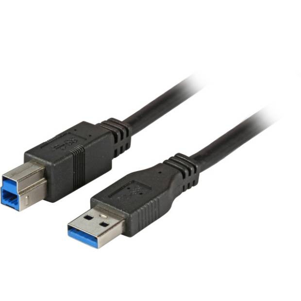 USB 3.0 Anschlusskabel PREMIUM USB A Stecker auf USB B Stecker schwarz 1m