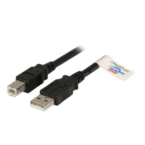 USB 2.0 Anschlusskabel PREMIUM USB A Stecker auf USB B Stecker schwarz 1,8m