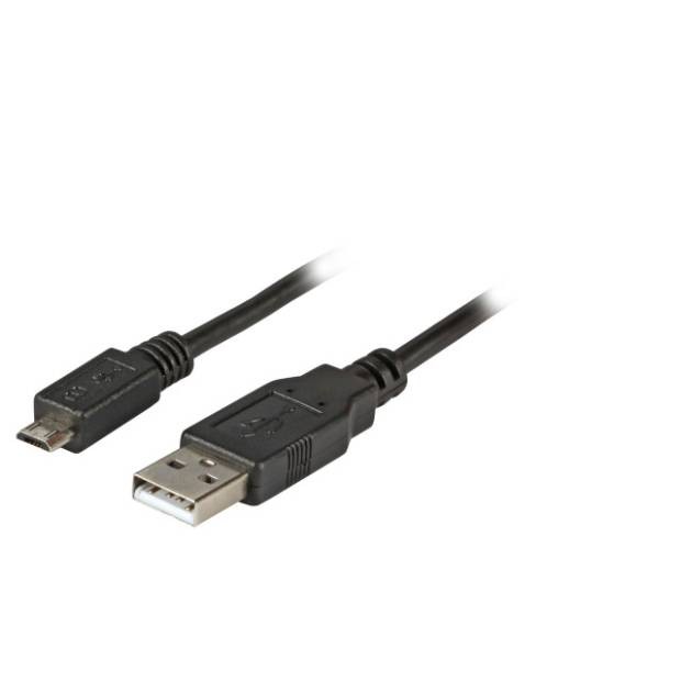 USB 2.0 Anschlusskabel PREMIUM USB A Stecker auf USB Micro B Stecker schwarz 0,5m