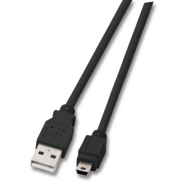 USB 2.0 Anschlusskabel Classic USB A Stecker auf USB Mini B Stecker 5-Polig schwarz 1m