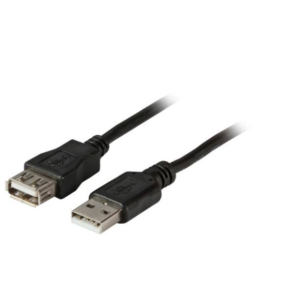 USB 2.0 Verlängerungskabel PREMIUM USB A Stecker auf USB A Buchse schwarz 0,5m | 1m | 1,8m | 3m | 5m